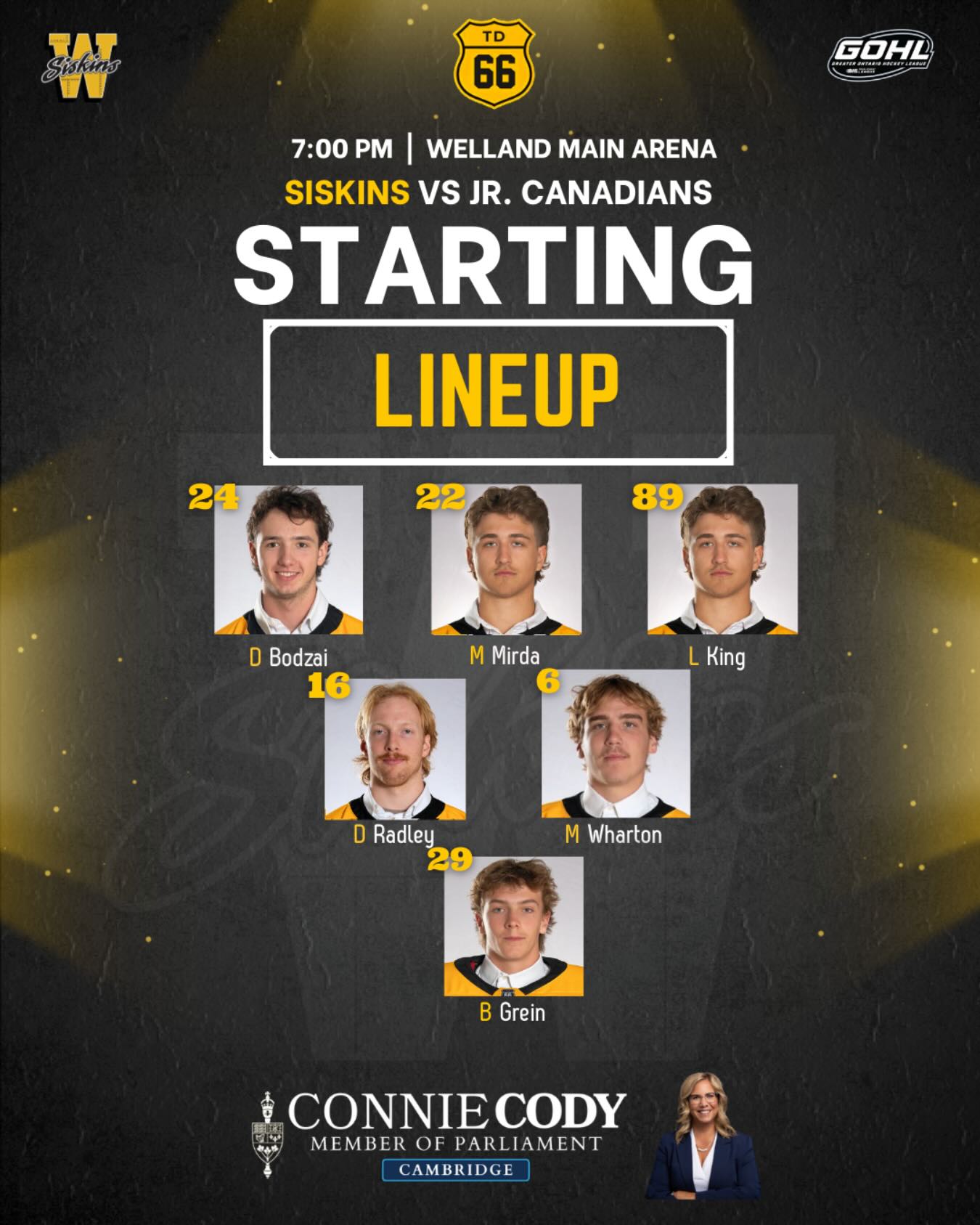 Tonight’s Starting Lineup! 💛🔥