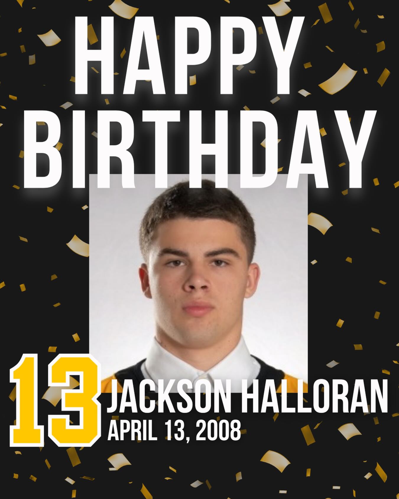 Happy Birthday to #13, Jackson Halloran!
A reliable teammate and someone who brings focus and consistency both on and off the ice. His intensity and commitment always make an impact.
Have an awesome day, Jackson! 🚨🥳