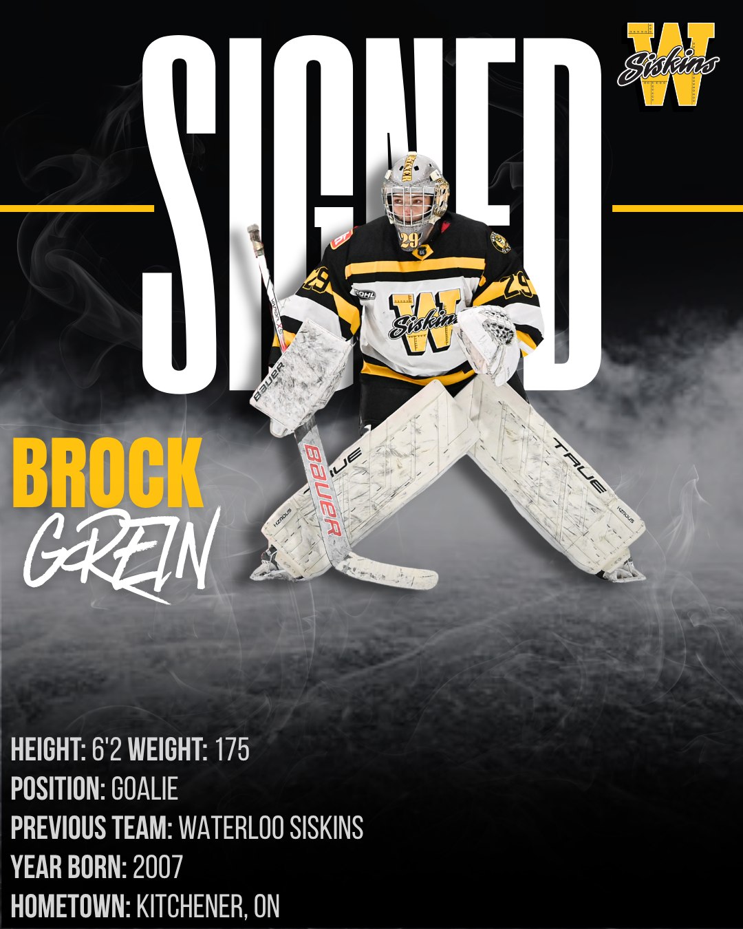 🧱 LOCKED IN: OUR TENDY IS BACK. 🧱

We are thrilled to announce that 2007-born goaltender Brock Grein has officially re-signed for the upcoming season! ✍️✈️

Brock is coming off an absolute monster breakout season, where he anchored our defense in 37 games and proved exactly why he’s one of the best in the league. His stellar performance earned him the prestigious John Faulkner Award as the GOHL Western Conference’s Most Valuable Goaltender. 🏆

The numbers speak for themselves:
📊 37 Games Played
🧱 .912 Save Percentage
🥅 2.79 GAA

The crease is in safe hands. Welcome back, Brock! Let’s keep building. 💼💪

#SiskyBuzz #BrockGreeeeeein #29 #GOHL #Waterloo
