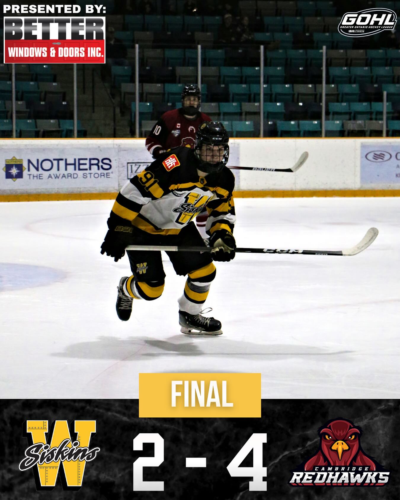 Final Score of this afternoon’s game, a hard fought battle. 💛🖤 Brought to you by Better Windows & Doors.

Photography by @steforsiniphotography