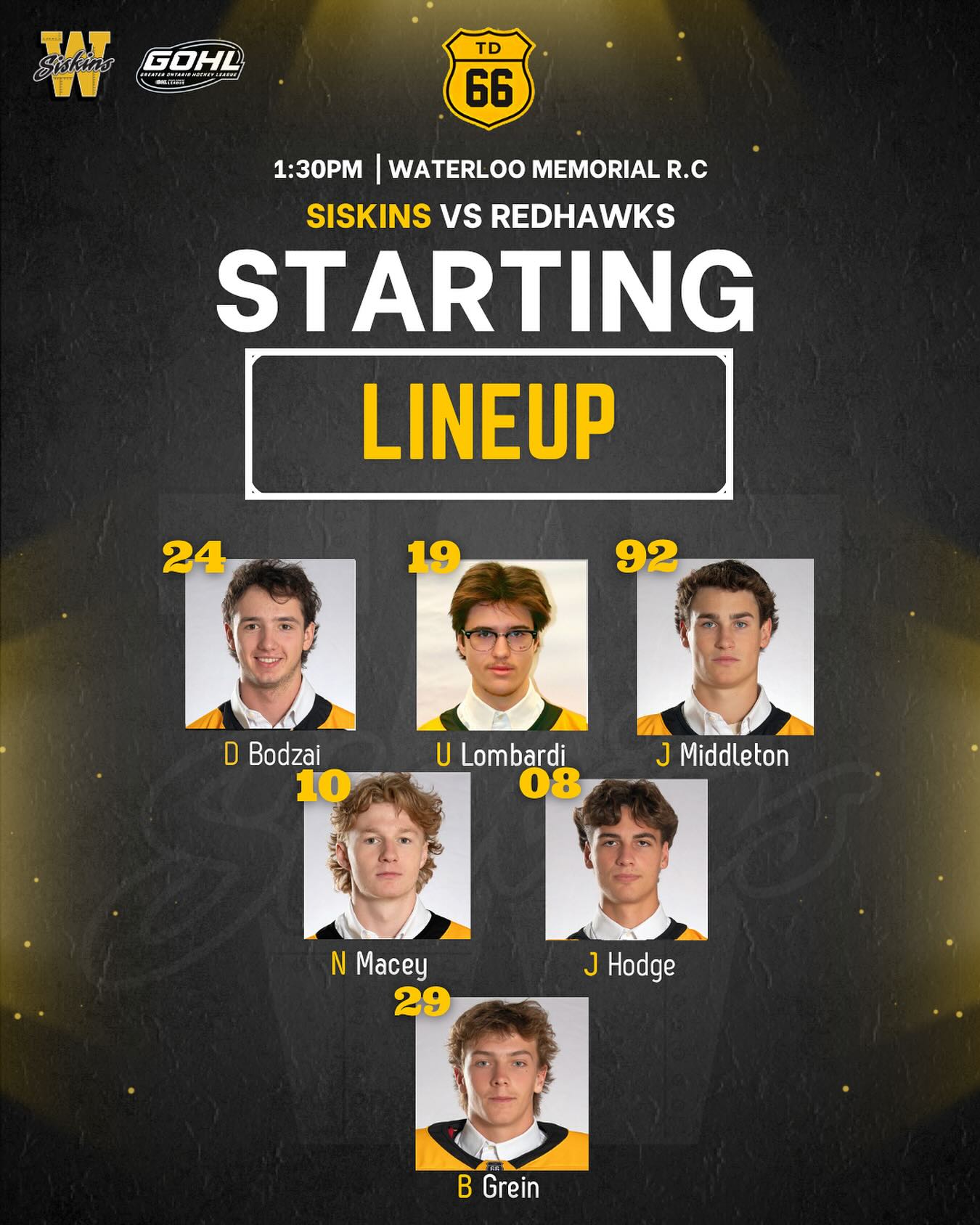 Starting Lineup!!!! 💛🏒🖤