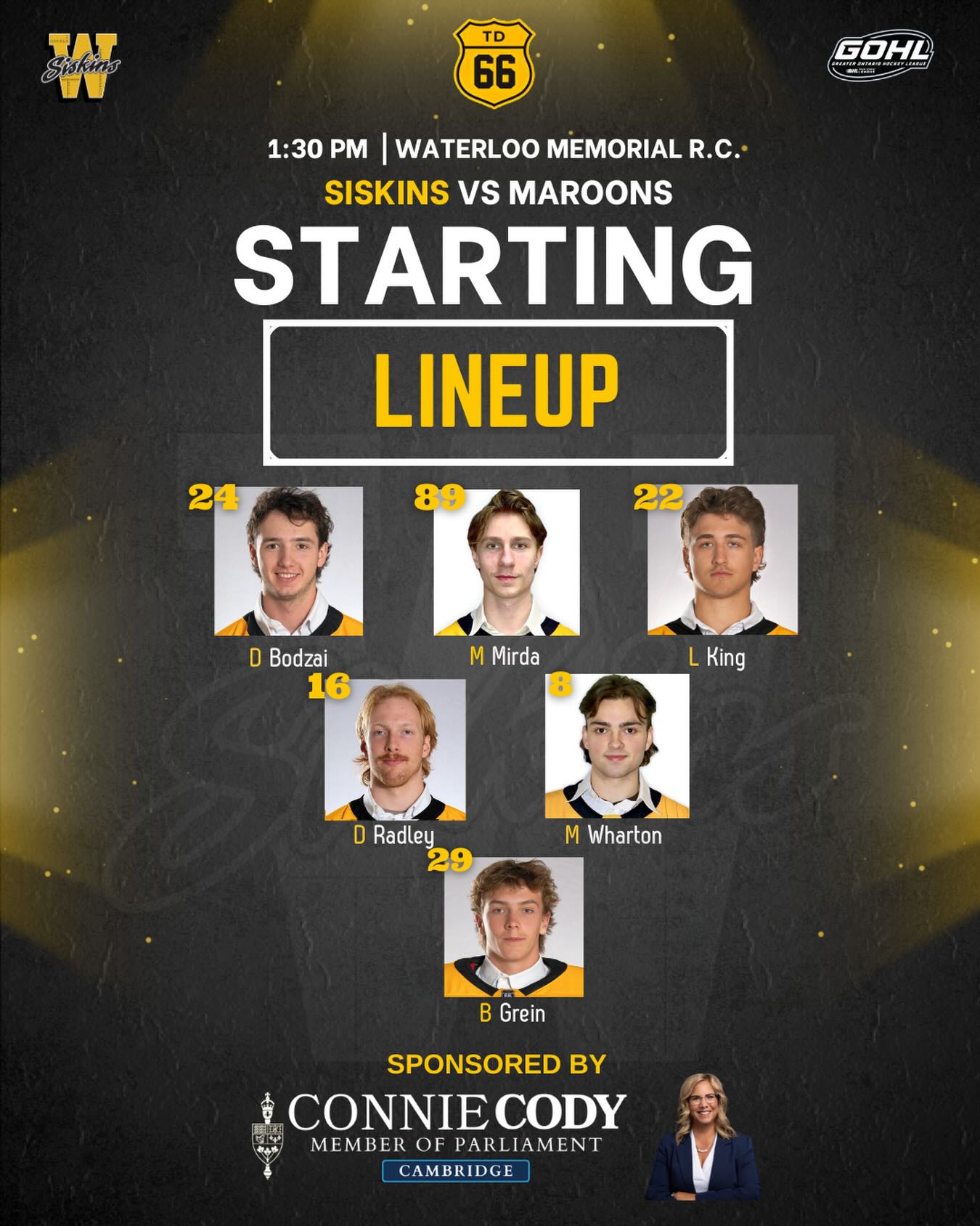 Starting lineup. 🏒💛🖤