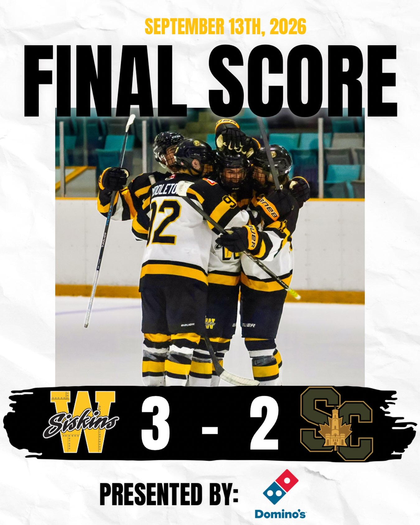 SISKINS WIN‼️🔥

Tonight’s final score is brought to you by Domino’s Pizza!