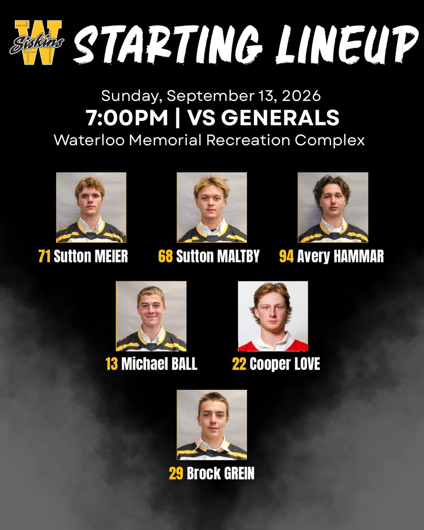 Starting lineup for tonight’s game! 🔥