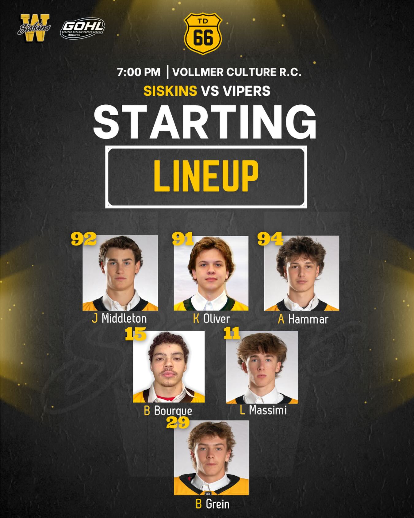 Starting Lineup. 💛🖤🏒