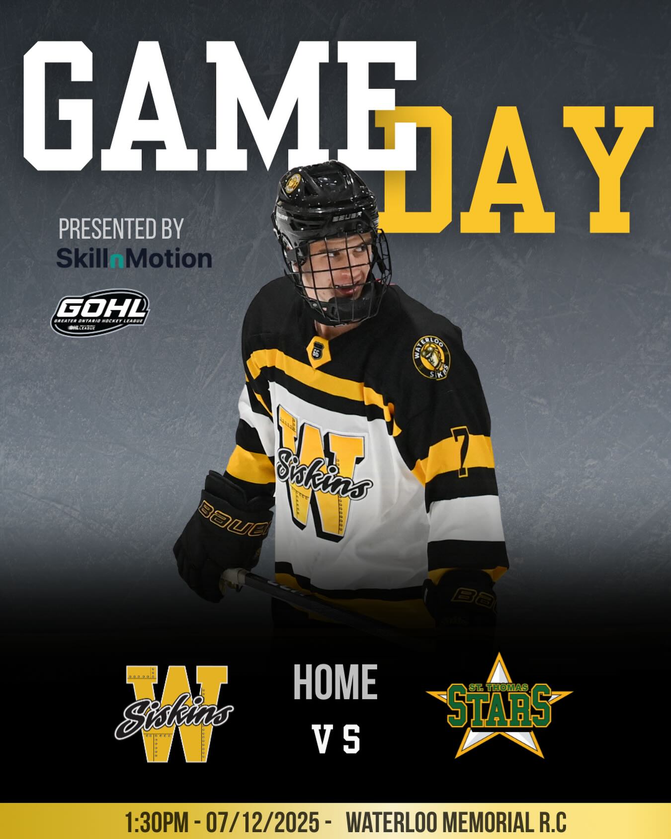 Game Day 🚨

The Siskins take on the St. Thomas Stars today at 1:30 PM at the Waterloo Memorial Rec Complex.

See you there!