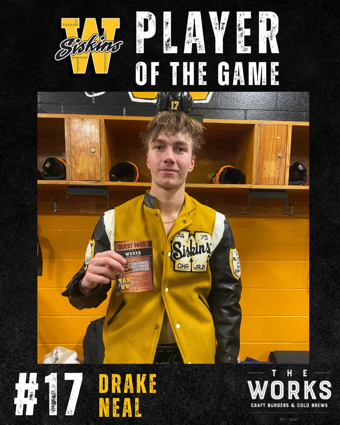 🏆 PLAYER OF THE GAME 🏆

Tonight’s player of the game is #17, Drake Neal! Congratulations! 🎉

Brought to you by The Works!