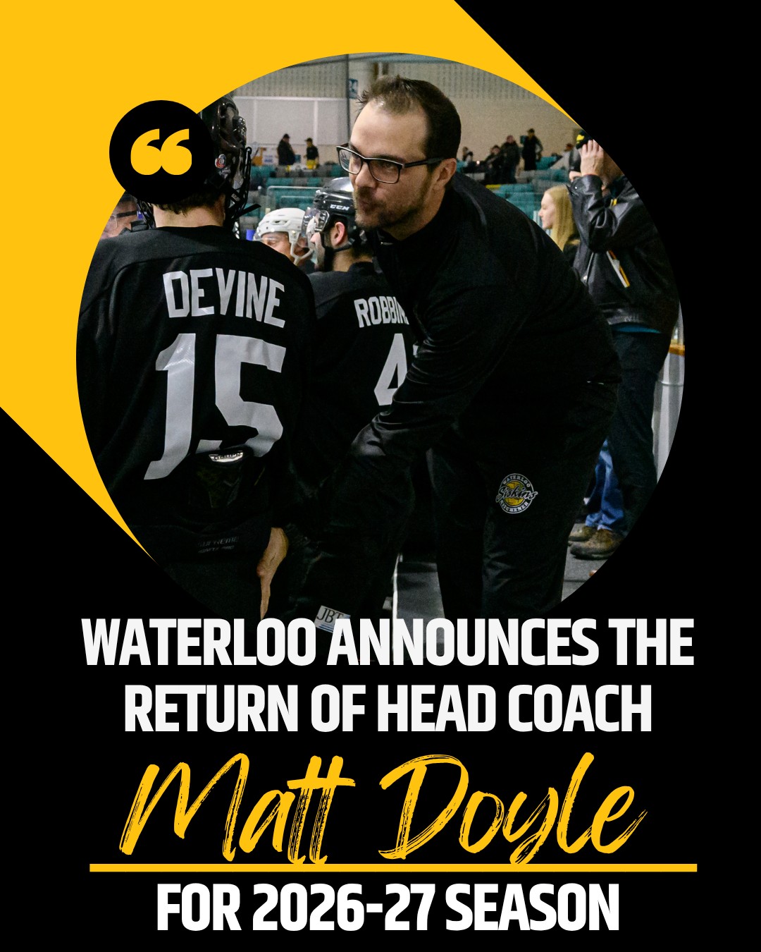 He’s Back! 🏒
We are thrilled to announce that Matt Doyle will officially return as Head Coach for the 2026-27 season!
.
Coach Doyle’s fierce commitment to player development remains at the core of our program. His ability to prepare athletes for the next level was on full display this past season, earning him prestigious roles as a Head Coach at the GOHL/OHL Top Prospects Game and as an Assistant Coach for the GOHL U18 Team, where he helped lead the squad to a Bronze Medal at the MacPherson Tournament.
.
We couldn't be more excited to have his leadership back behind the bench as we continue to build a winning culture.
.
"Matt’s dedication to the growth of our players both on and off the ice is unmatched," says GM Brian Huddle. "His recent success on a bigger stage only reinforces what we already knew—he is the right person to lead this group and help our players reach their highest potential. Keeping that stability and vision in place was a top priority for us."
.
#GOHL #SiskyBuzz #JuniorHockey